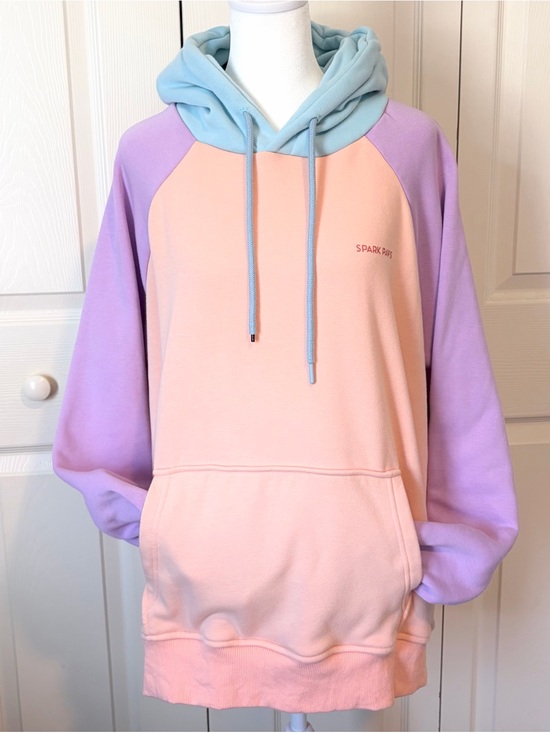 Spark Paws Tops - Spark Paws Cotton Candy Pullover Pastel Color Block Hoodie